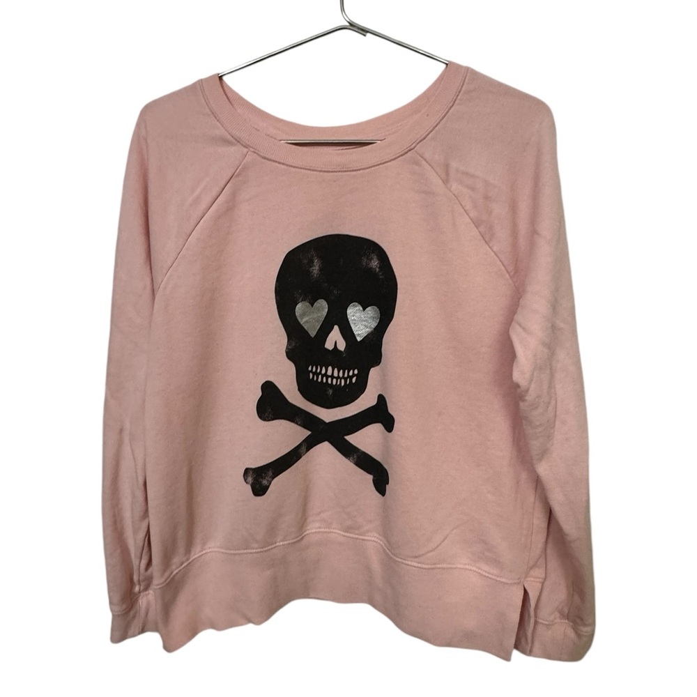 Retro Pink Skull & Crossbones w/ Heart Eyes Grayson Threads Women’s XL